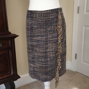 Nordstrom Halogen Tweed with off side fringe Skirt. Get that contract!